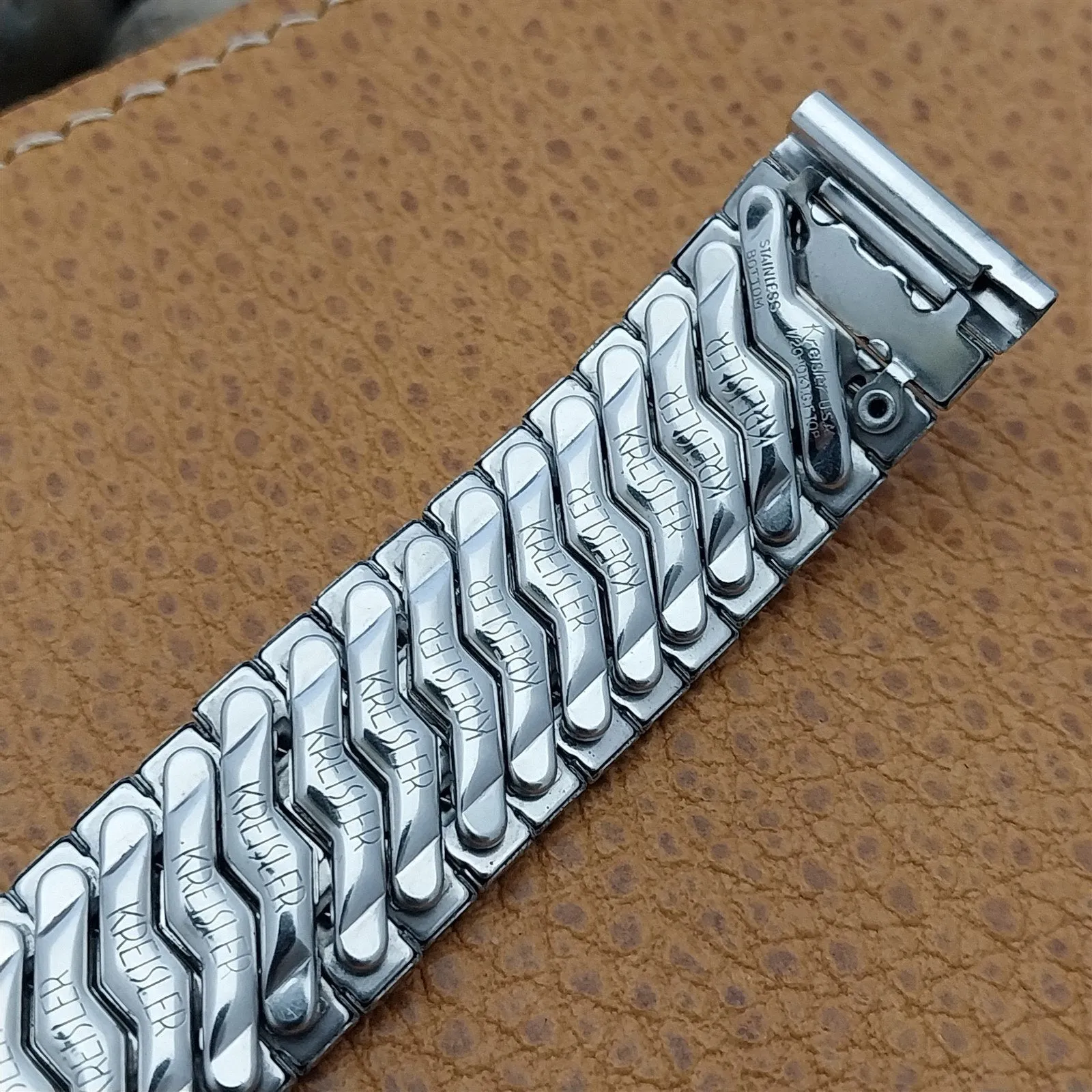 17.2mm 10k White Gold-Filled Kreisler USA Classic nos 1950s Vintage Watch Band