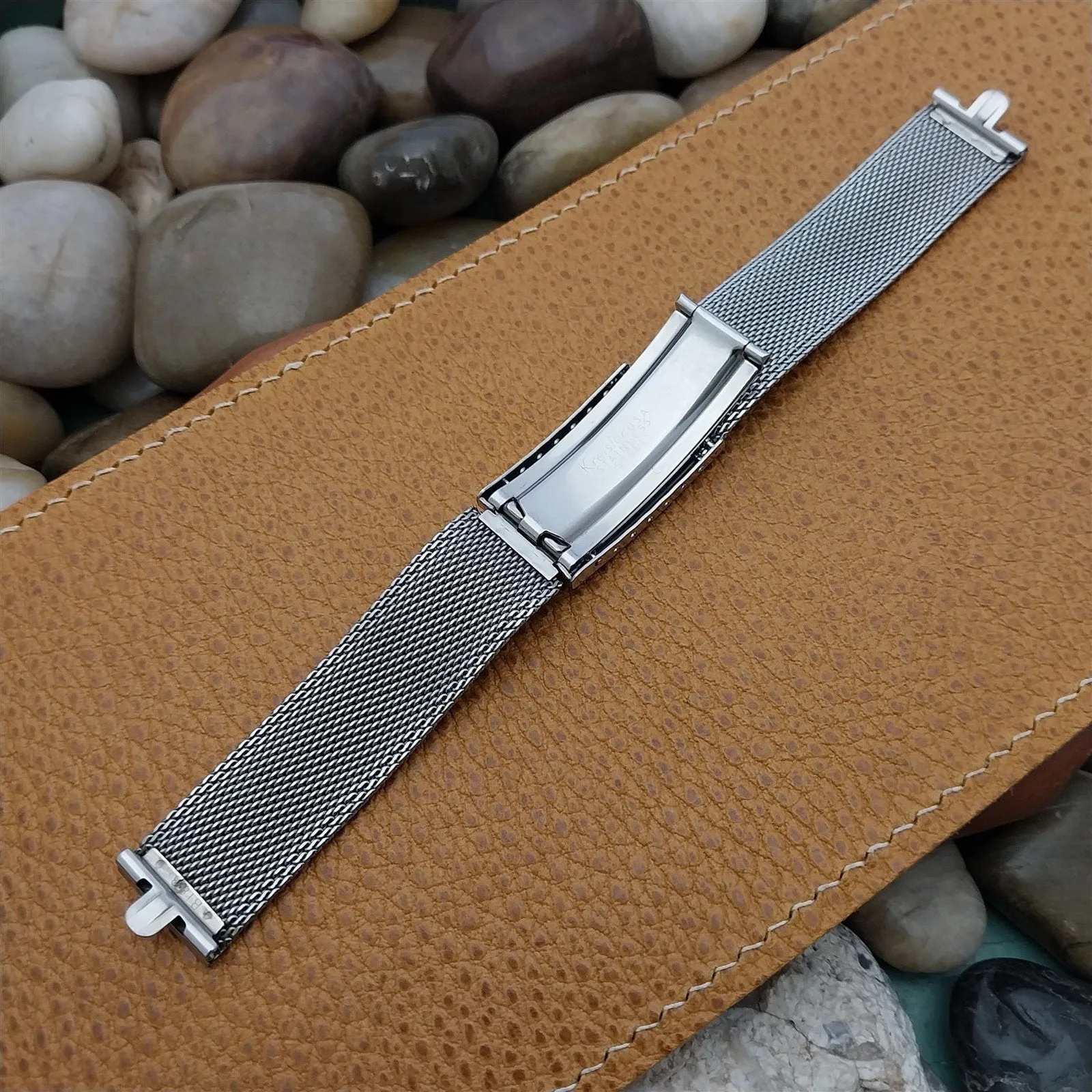 17.2mm Classic Stainless Steel Mesh Kreisler USA Unused 1960s Vintage Watch Band