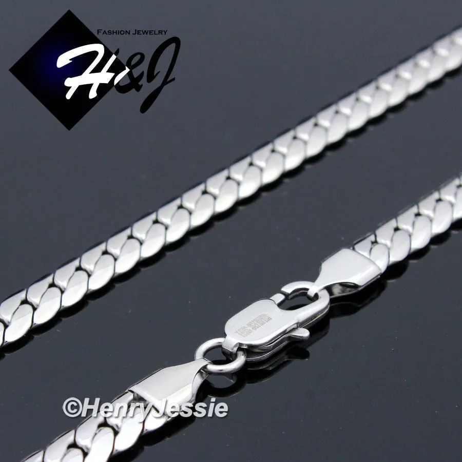 18-40"MEN Stainless Steel 3/4/5/6/8Mm Silver Miami Cuban Curb Chain Necklace*155