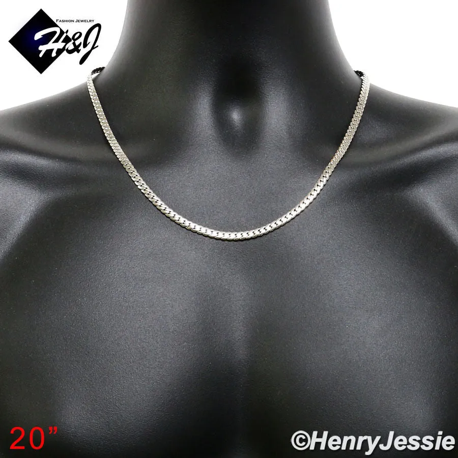 18-40"MEN Stainless Steel 3/4/5/6/8Mm Silver Miami Cuban Curb Chain Necklace*155