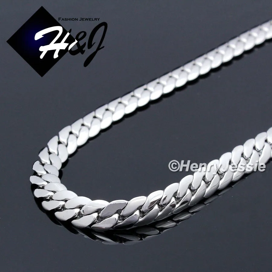 18-40"MEN Stainless Steel 3/4/5/6/8Mm Silver Miami Cuban Curb Chain Necklace*155