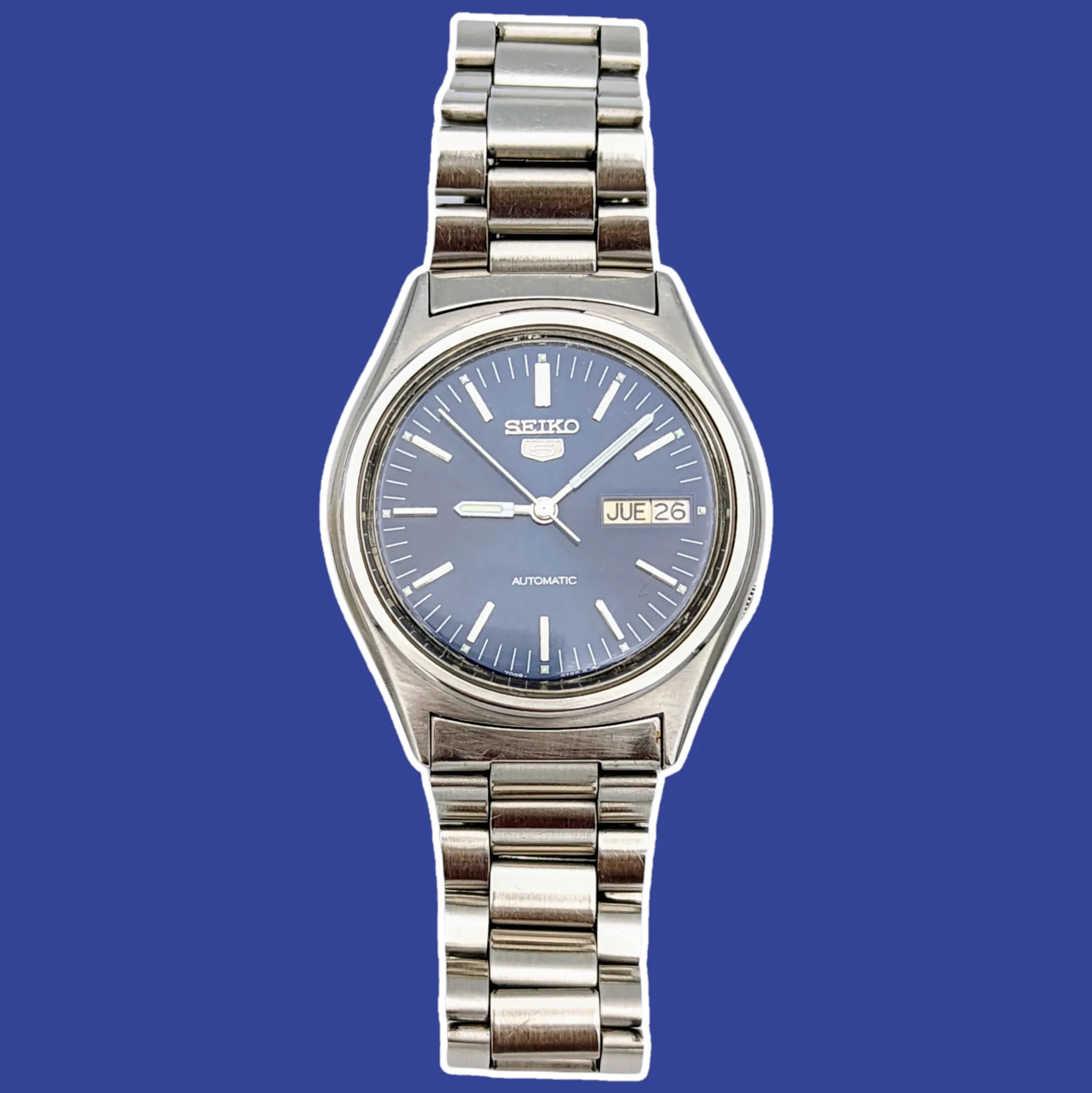 1985 SEIKO 5 Automatic Watch Day/Date Indicator
