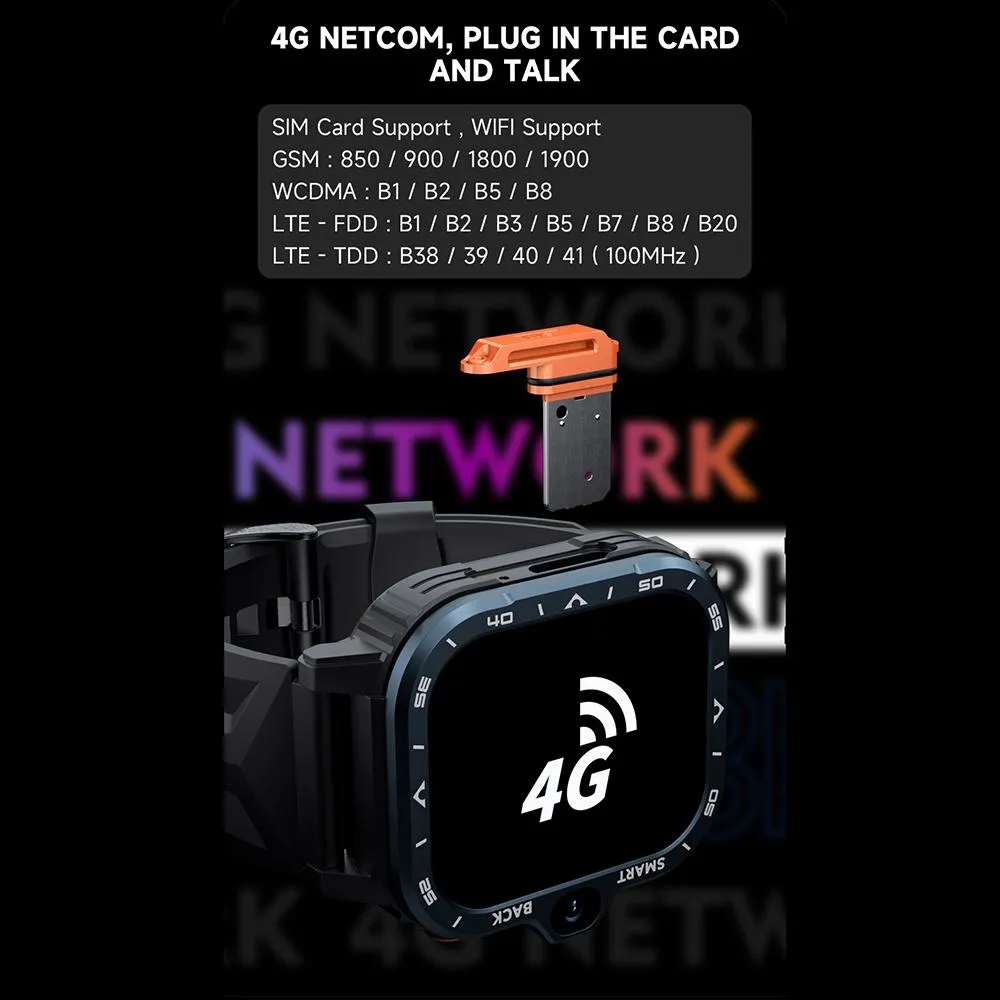 2.02 Inch Android 8.1 Full Network Wifi Card Bluetooth Smart Watch
