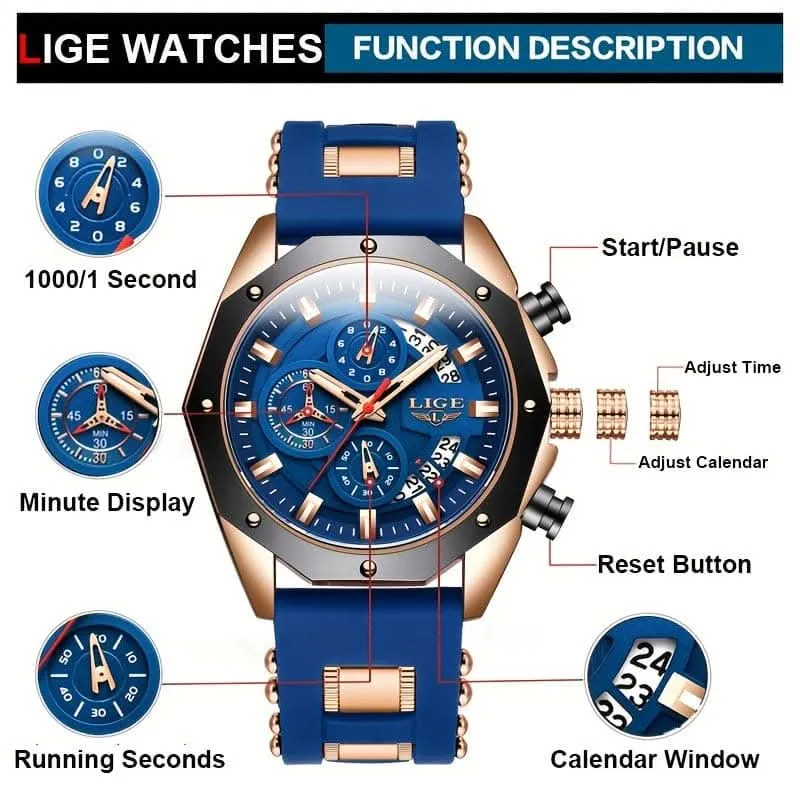 2024 Premium Classic Men's Chronograph Watch – Luminous, Waterproof, Casual