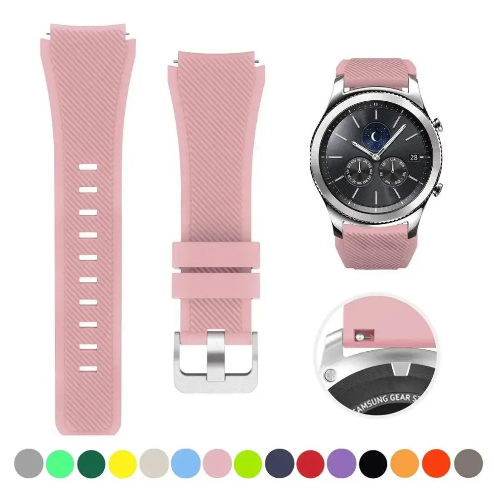 20mm 22mm Strap For Samsung galaxy watch4 44mm/40mm 5 pro active 2 Gear s3 Silicone Correa bracelet Huawei Watch gt2/3/2e band