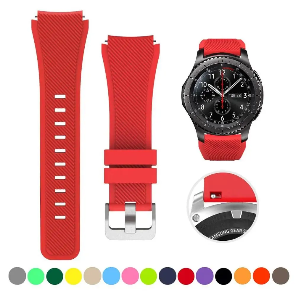 20mm 22mm Strap For Samsung galaxy watch4 44mm/40mm 5 pro active 2 Gear s3 Silicone Correa bracelet Huawei Watch gt2/3/2e band