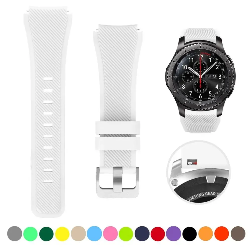 20mm 22mm Strap For Samsung galaxy watch4 44mm/40mm 5 pro active 2 Gear s3 Silicone Correa bracelet Huawei Watch gt2/3/2e band