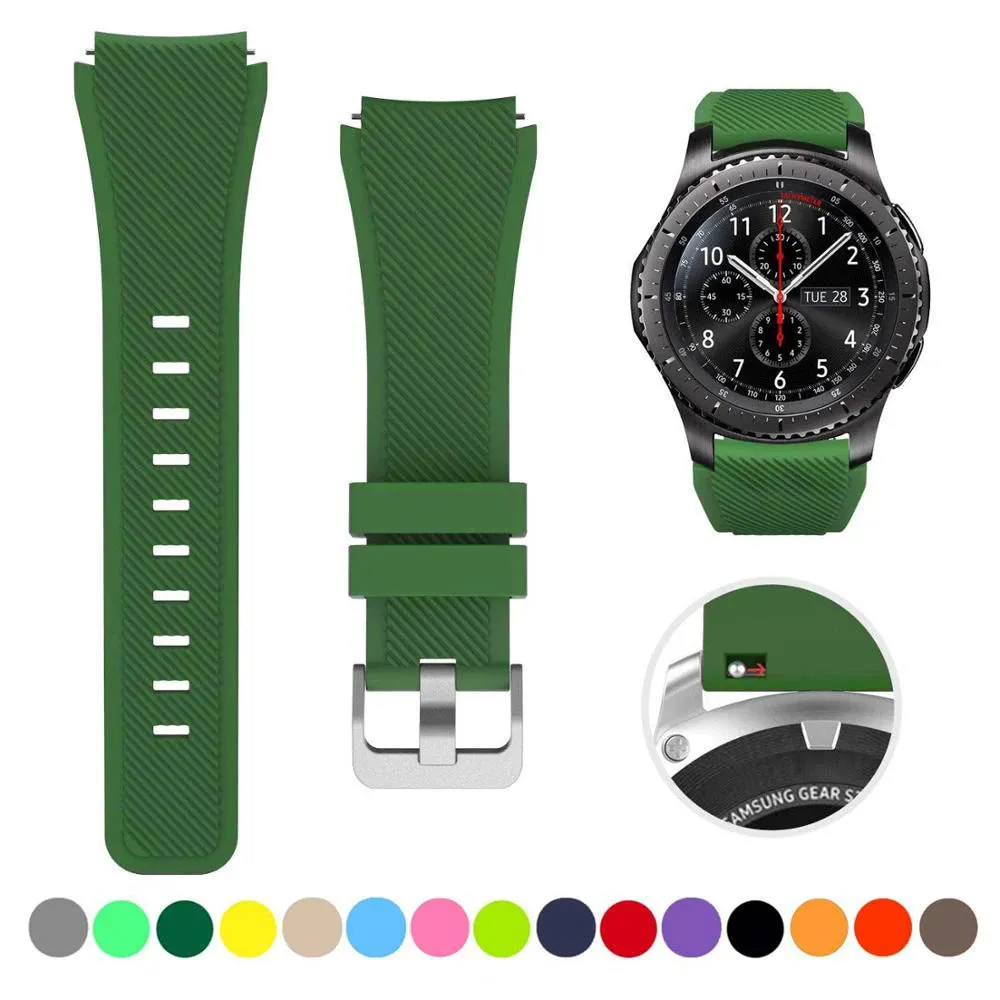 20mm 22mm Strap For Samsung galaxy watch4 44mm/40mm 5 pro active 2 Gear s3 Silicone Correa bracelet Huawei Watch gt2/3/2e band