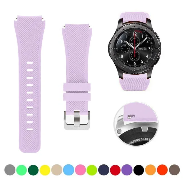 20mm 22mm Strap For Samsung galaxy watch4 44mm/40mm 5 pro active 2 Gear s3 Silicone Correa bracelet Huawei Watch gt2/3/2e band