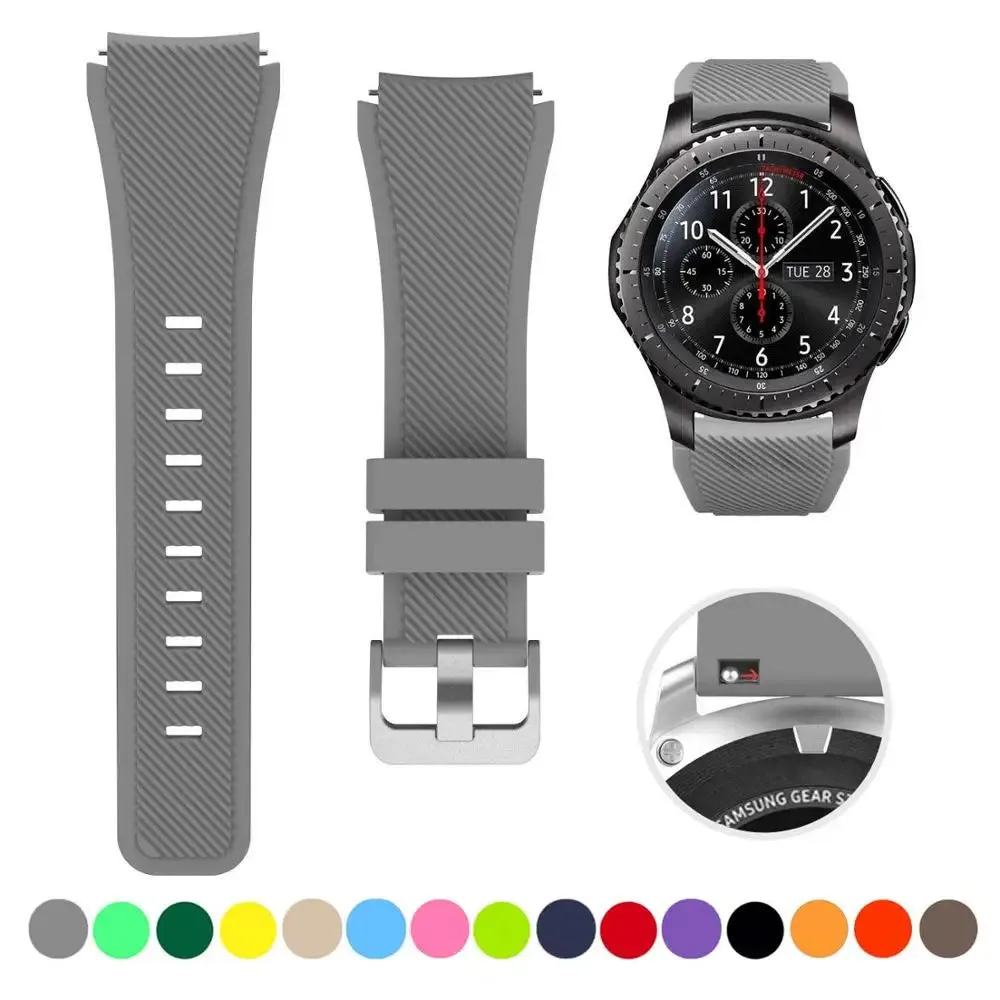 20mm 22mm Strap For Samsung galaxy watch4 44mm/40mm 5 pro active 2 Gear s3 Silicone Correa bracelet Huawei Watch gt2/3/2e band