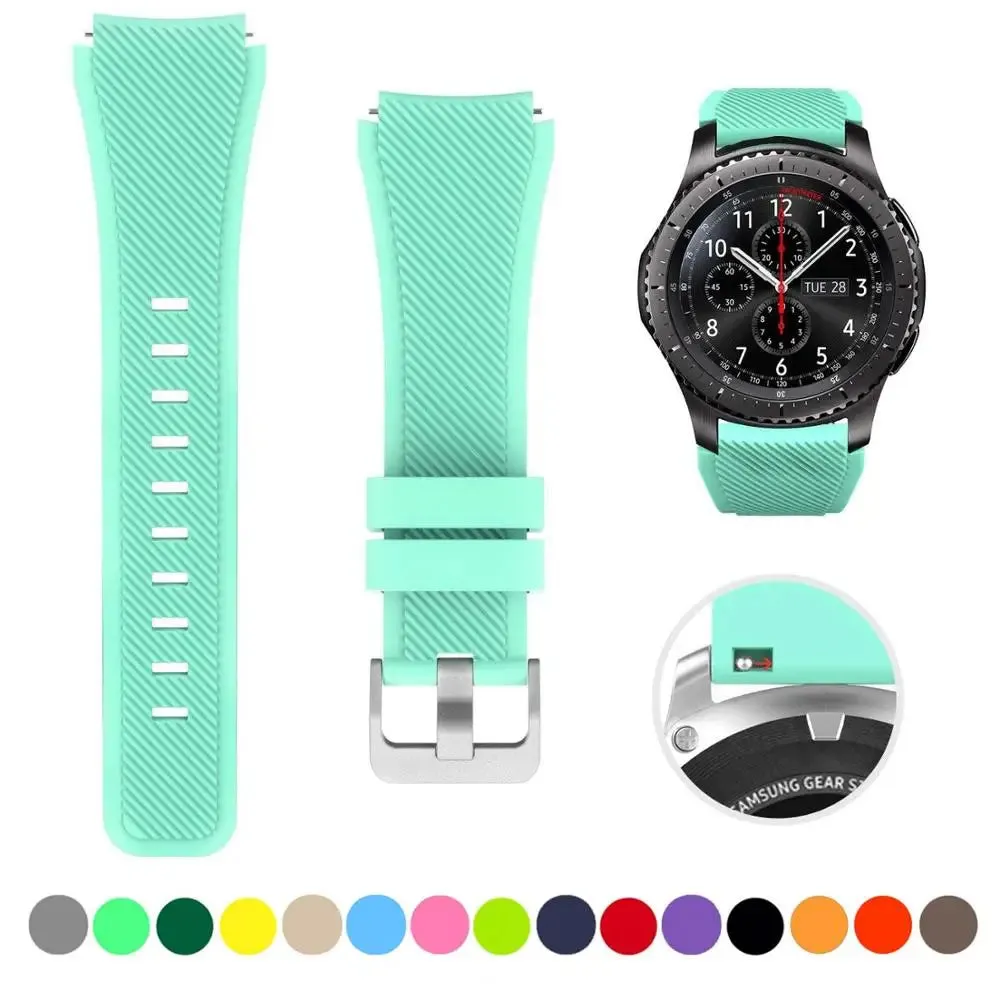 20mm 22mm Strap For Samsung galaxy watch4 44mm/40mm 5 pro active 2 Gear s3 Silicone Correa bracelet Huawei Watch gt2/3/2e band