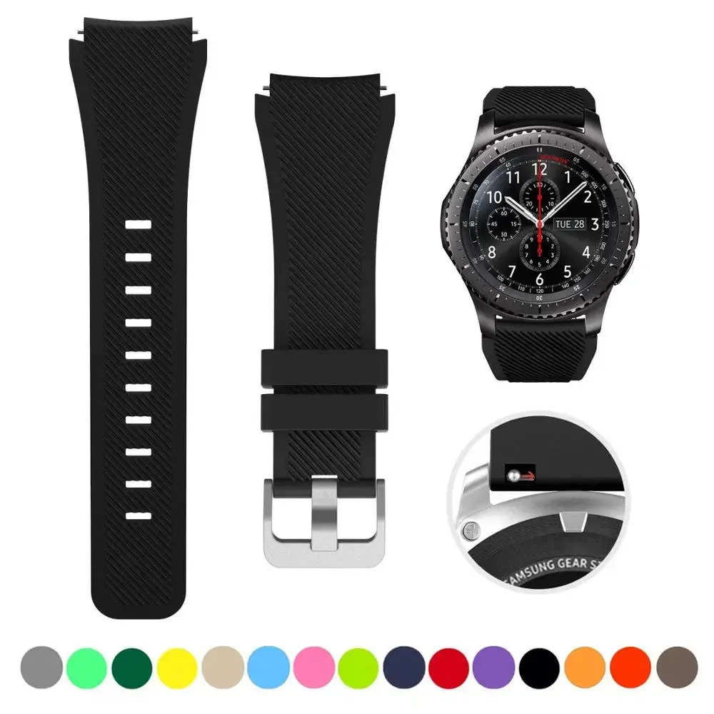 20mm 22mm Strap For Samsung galaxy watch4 44mm/40mm 5 pro active 2 Gear s3 Silicone Correa bracelet Huawei Watch gt2/3/2e band