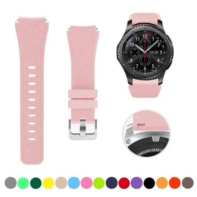 20mm 22mm Strap For Samsung galaxy watch4 44mm/40mm 5 pro active 2 Gear s3 Silicone Correa bracelet Huawei Watch gt2/3/2e band