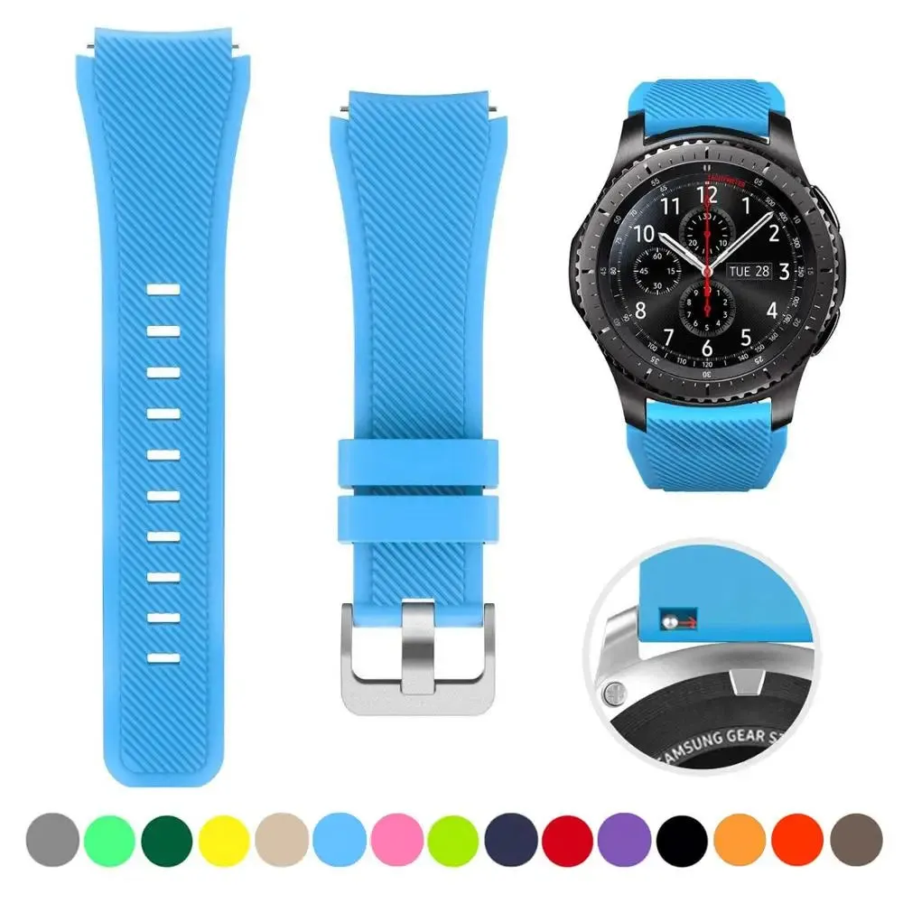 20mm 22mm Strap For Samsung galaxy watch4 44mm/40mm 5 pro active 2 Gear s3 Silicone Correa bracelet Huawei Watch gt2/3/2e band