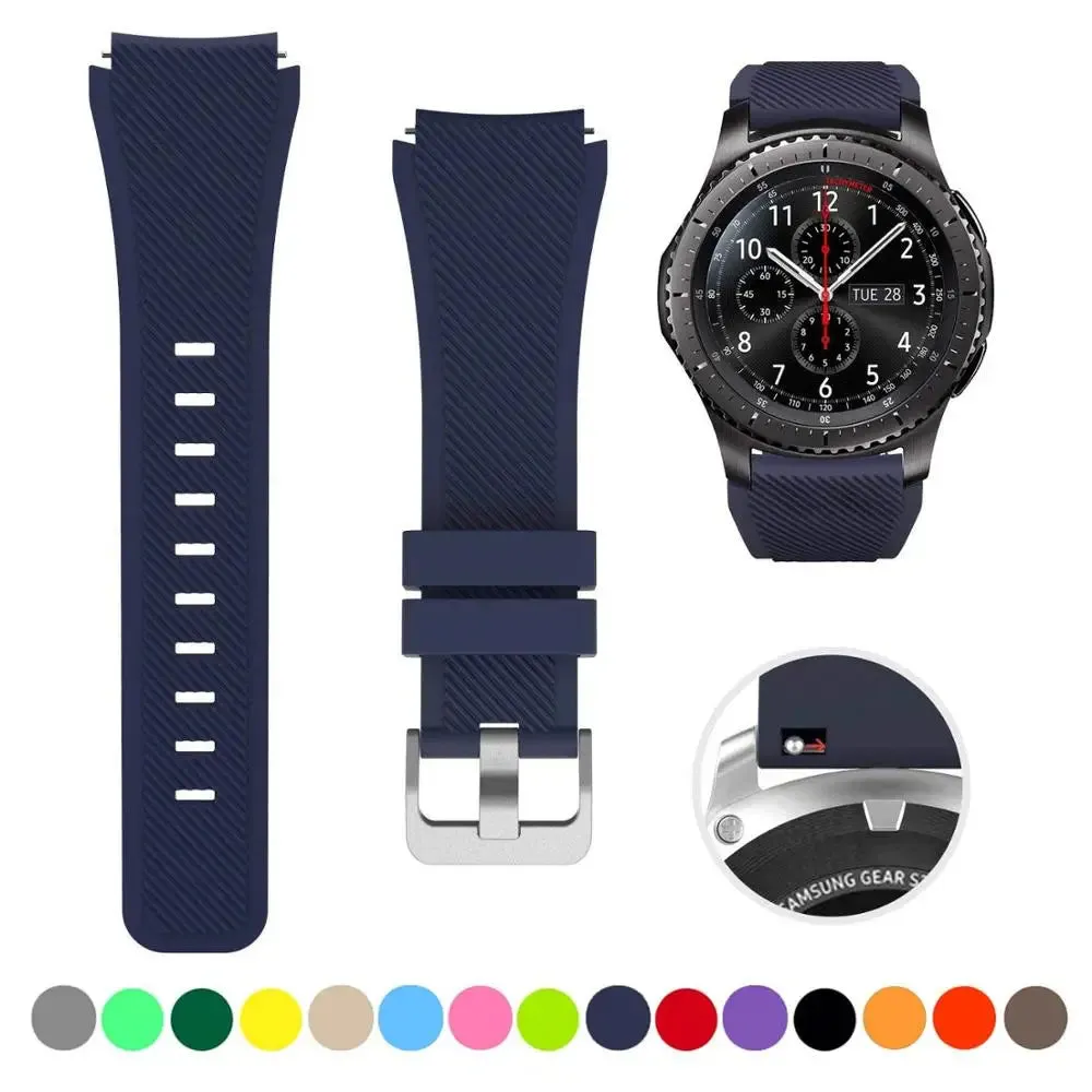 20mm 22mm Strap For Samsung galaxy watch4 44mm/40mm 5 pro active 2 Gear s3 Silicone Correa bracelet Huawei Watch gt2/3/2e band