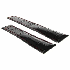 20MM LEATHER BAND STRAP FOR TAG HEUER PROFESSIONAL 2002 WK-1 CLASP BLACK RED