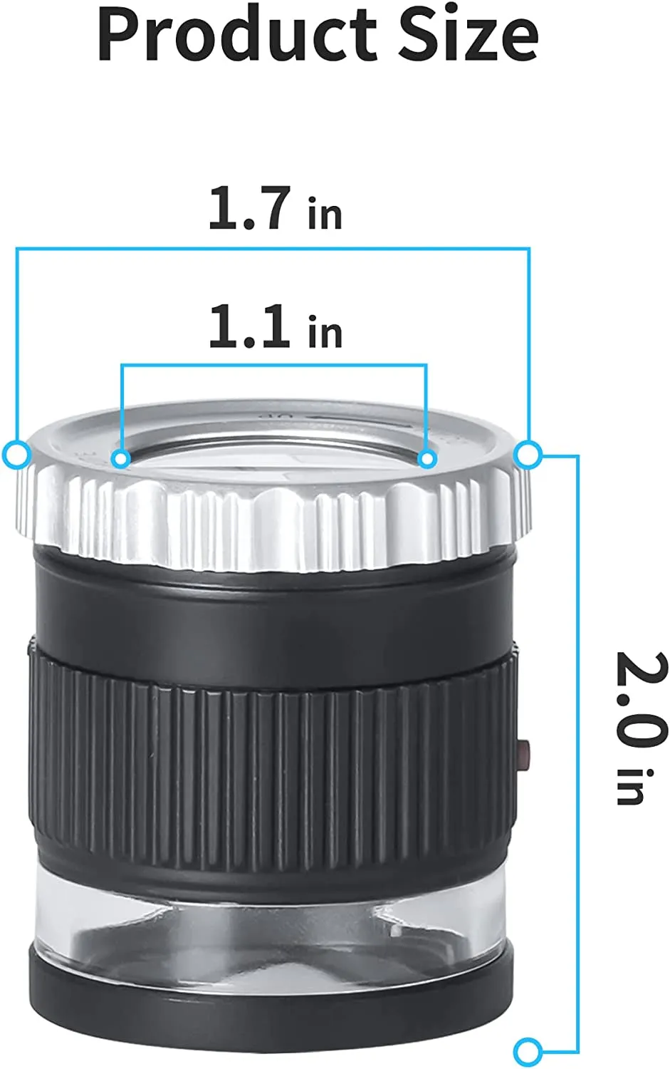 30X Jewelers Loupe, Adjustable Focal Length Magnifier with 3 LED Light for Gems, Jewelry, Coins, Stamps, Etc (Black)