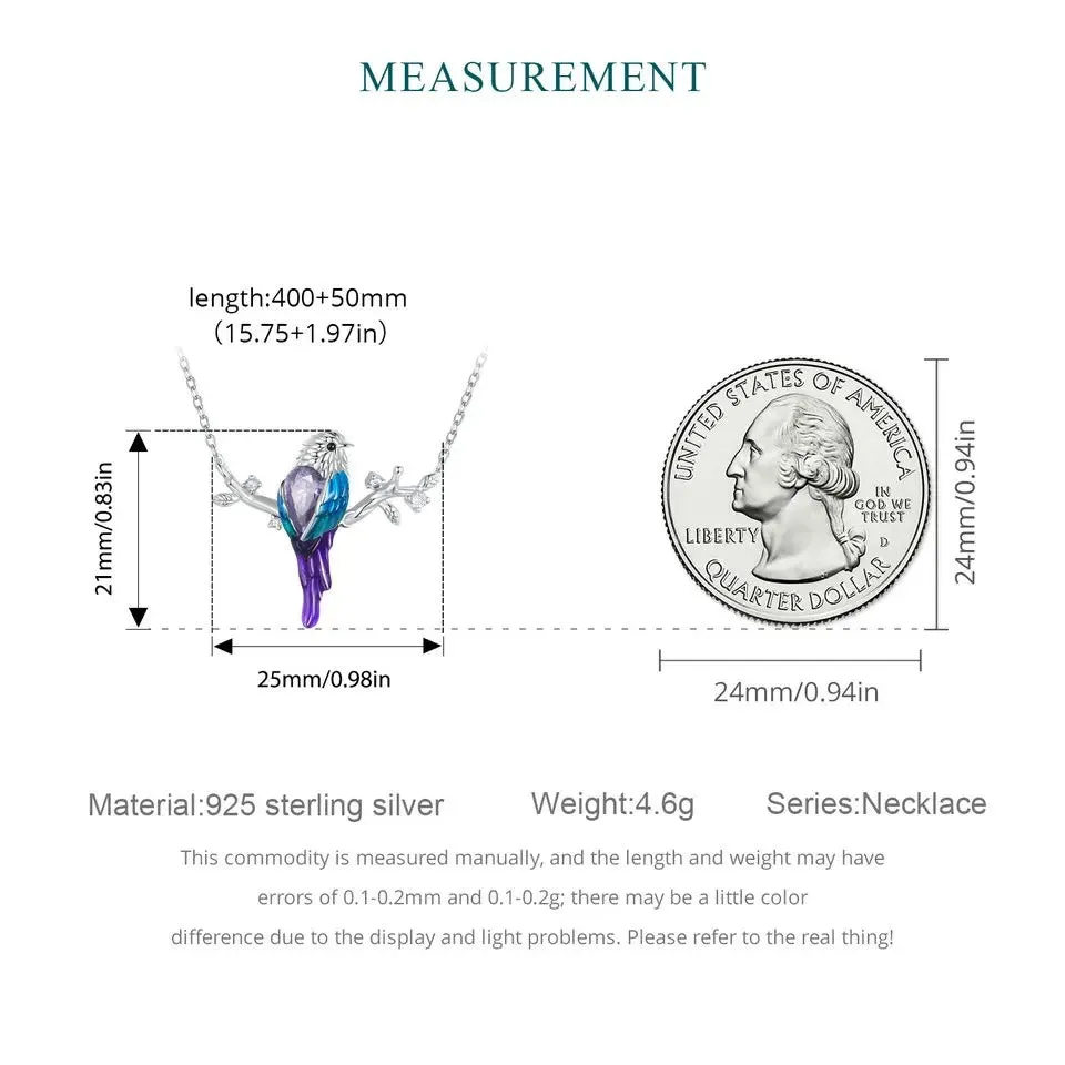 925 Sterling Silver Cute Bird Pendant Necklace for Women Teen Girls Animal Jewelry Gifts for her
