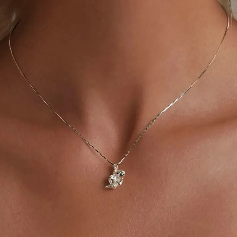 925 Sterling Silver Vivid Sloth Pendant Necklace Animal Neck Chain for Women Birthday Gift Fine Jewelry