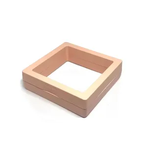 Anyhouz Jewelry Storage 10PCS Pink Set 3D Floating Display Case Stands Holder Suspension Storage for Pendant Necklace Bracelet Ring Coin Pin Gift Jewelry Box 9x9cm