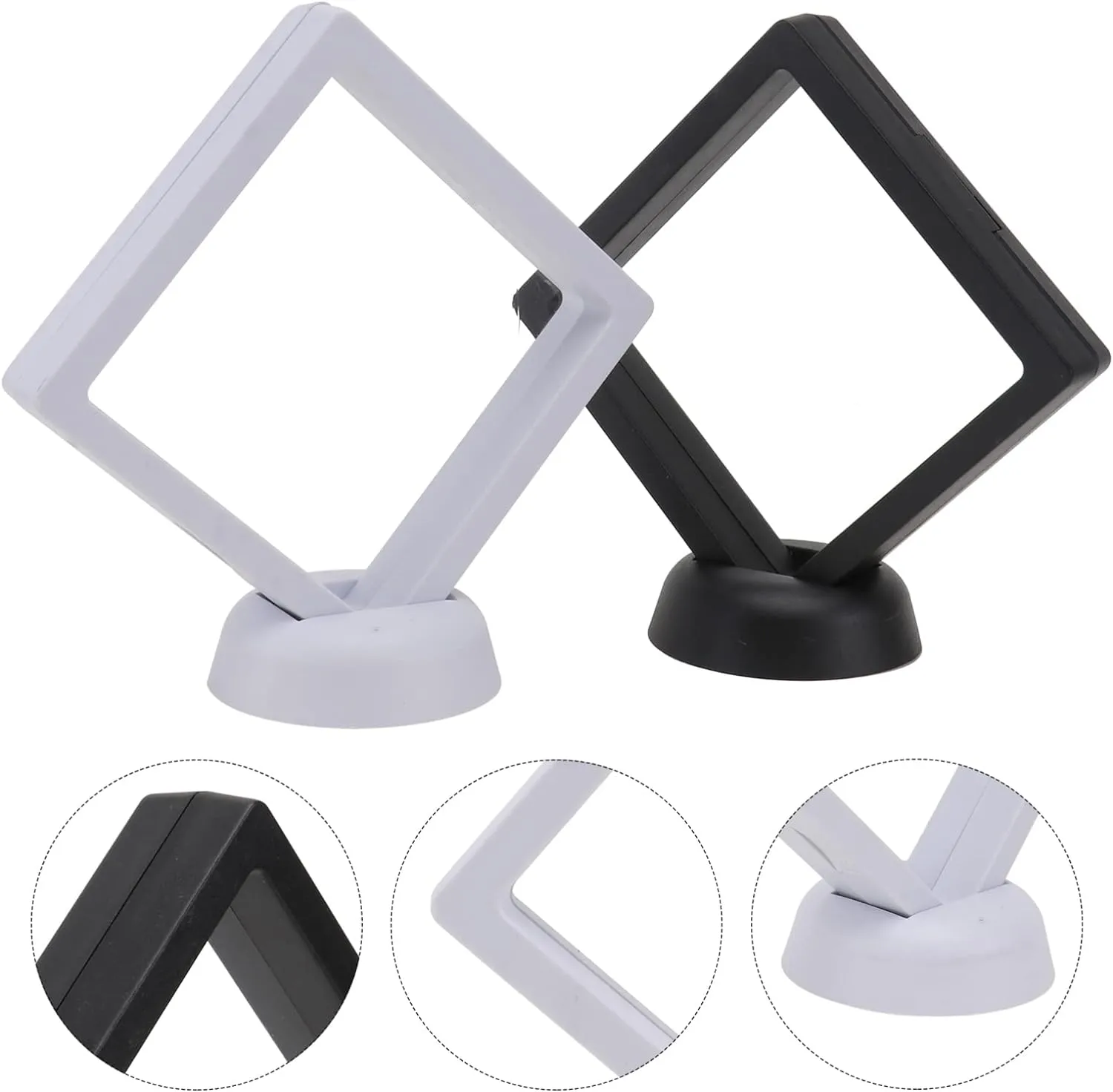 Anyhouz Jewelry Storage 10PCS White with Base Set 3D Floating Display Case Stands Holder Suspension Storage for Pendant Necklace Bracelet Ring Coin Pin Gift Jewelry Box 14x14cm