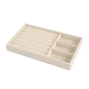 Anyhouz Jewelry Storage Beige Design C Display Tray Drawer Storage Jewellery Holder For Ring Earrings Necklace Bracelet