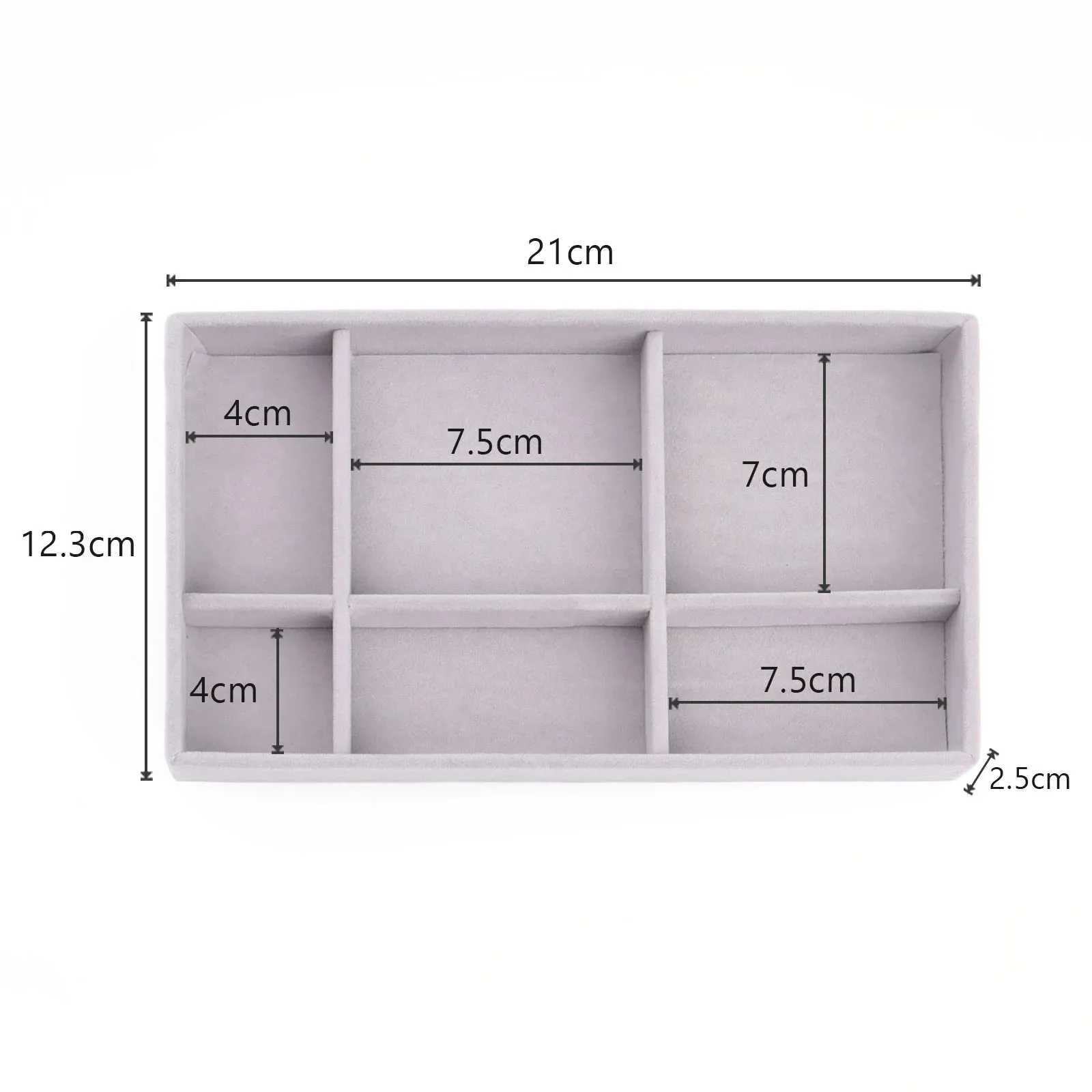 Anyhouz Jewelry Storage Grey Design D Display Tray Drawer Storage Jewellery Holder For Ring Earrings Necklace Bracelet