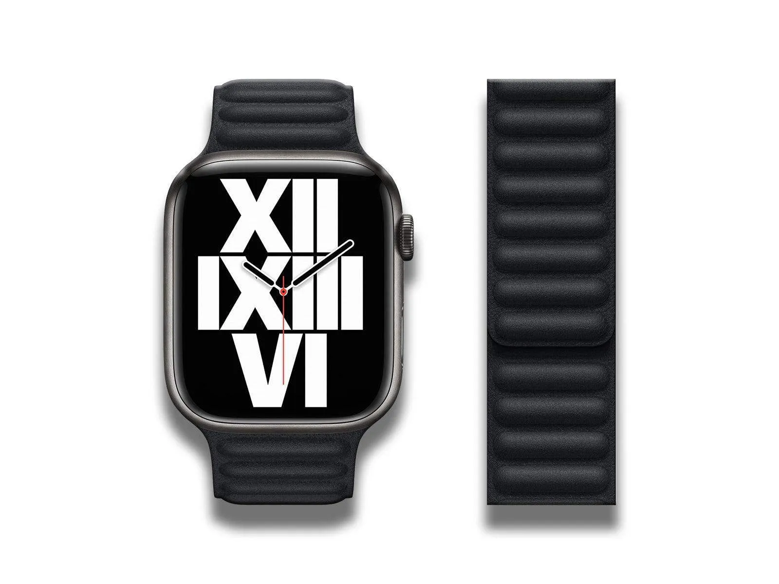 Apple Watch Strap 41mm Leather Link M/L Midnight