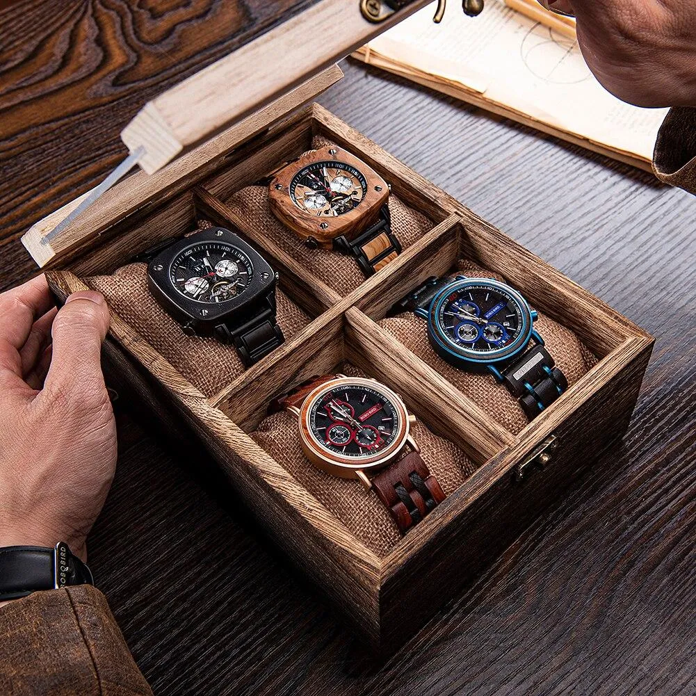 Armano Wooden Boho Watch Box Organizer 4-8 Slots