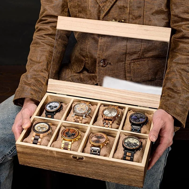 Armano Wooden Boho Watch Box Organizer 4-8 Slots
