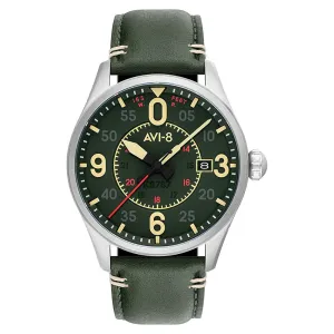 AVI-8 Unisex Green Dial Leather Band Japanese Automatic Watch - AV-4090-03