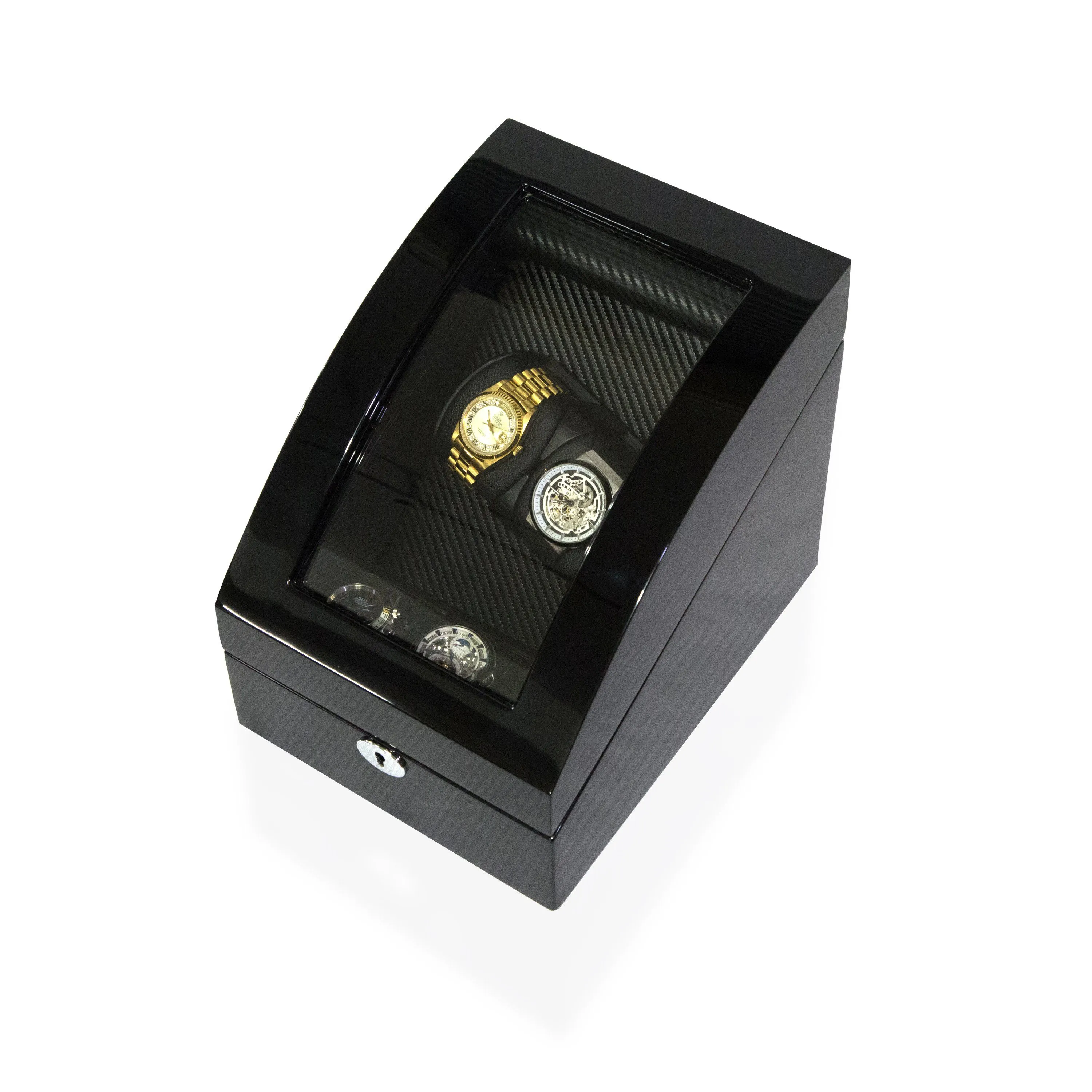 Avoca Watch Winder Box for 2 3 Watches in Black