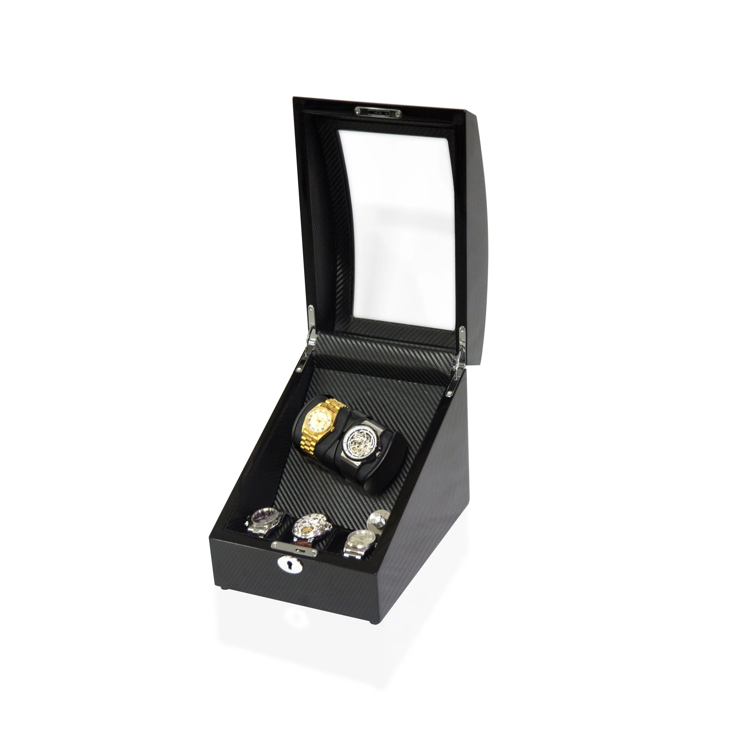 Avoca Watch Winder Box for 2 3 Watches in Black