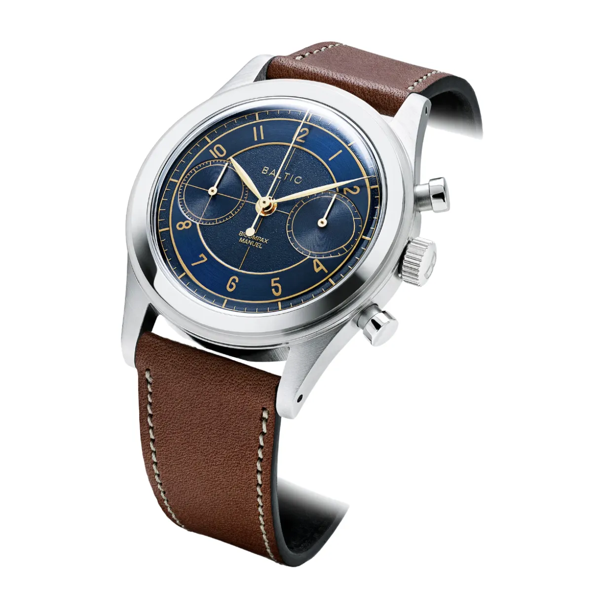 BALTIC BICOMPAX 002 BLUE GILT (STITCHED CHOCOLATE)