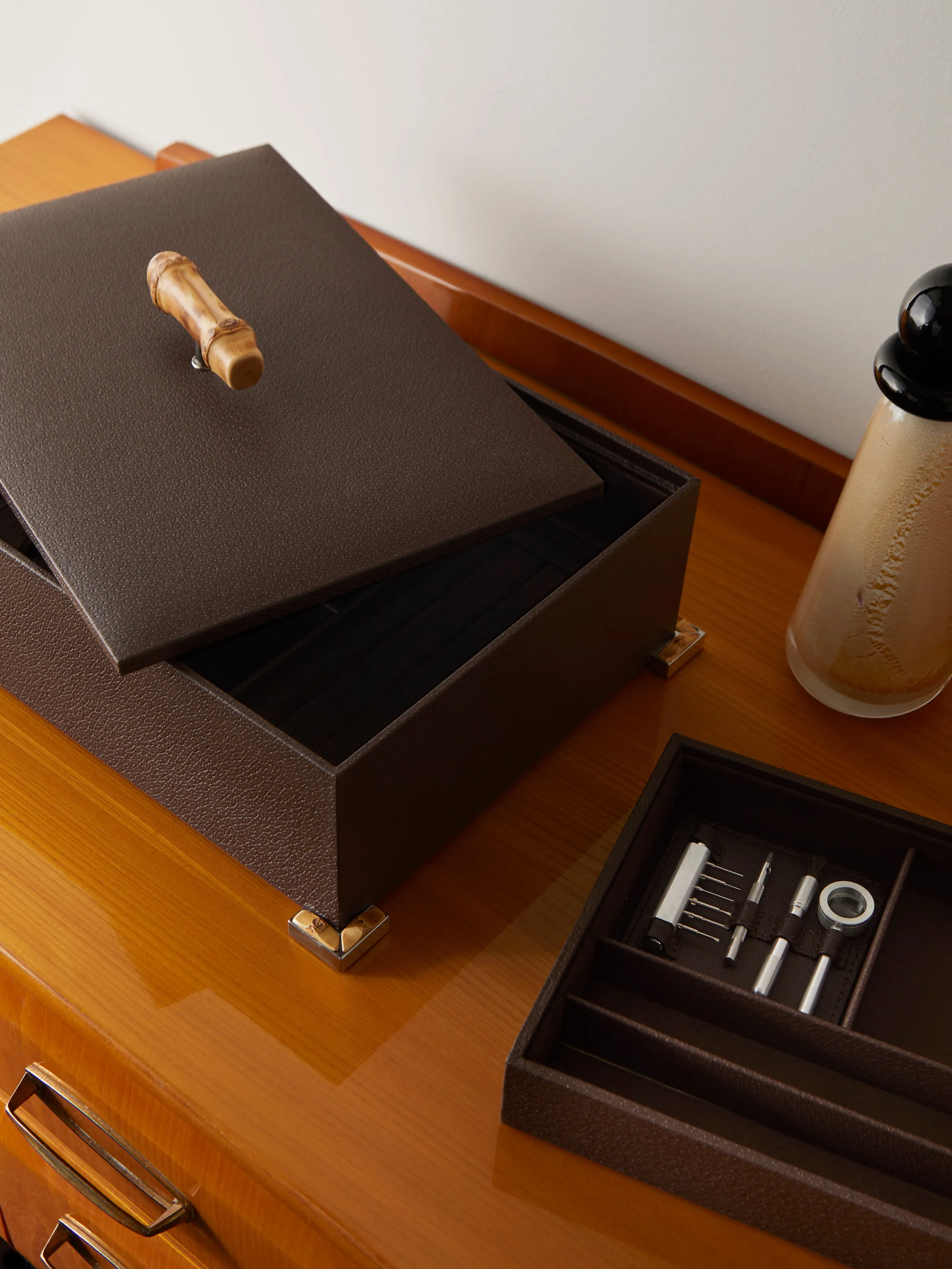 Bamboo Leather Jewellery Box