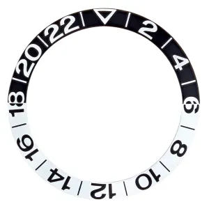 BEZEL INSERT FOR OMEGA GMT 300M SEAMASTER 2534.50 168.1620 50TH ANV BLACK/SILVER
