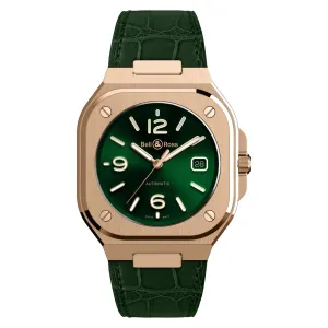 BR 05 GREEN GOLD, Alligator Strap
