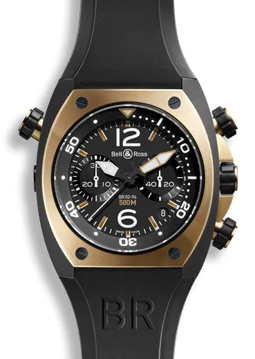 BR Watch BR 2 Rose Gold & Carbon Chronograph