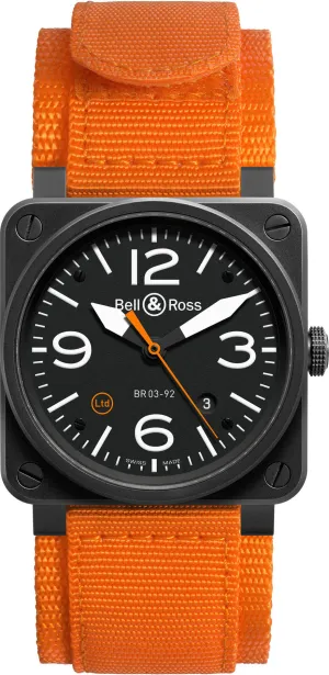 BR Watch BR 3 92 Carbon ORSange Limited Edition D