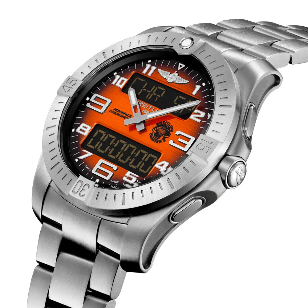 Breitling Aerospace B70 25th Anniversary Edition 43mm Orange Dial Titanium Gents Quartz Watch EB70101A1O1E1