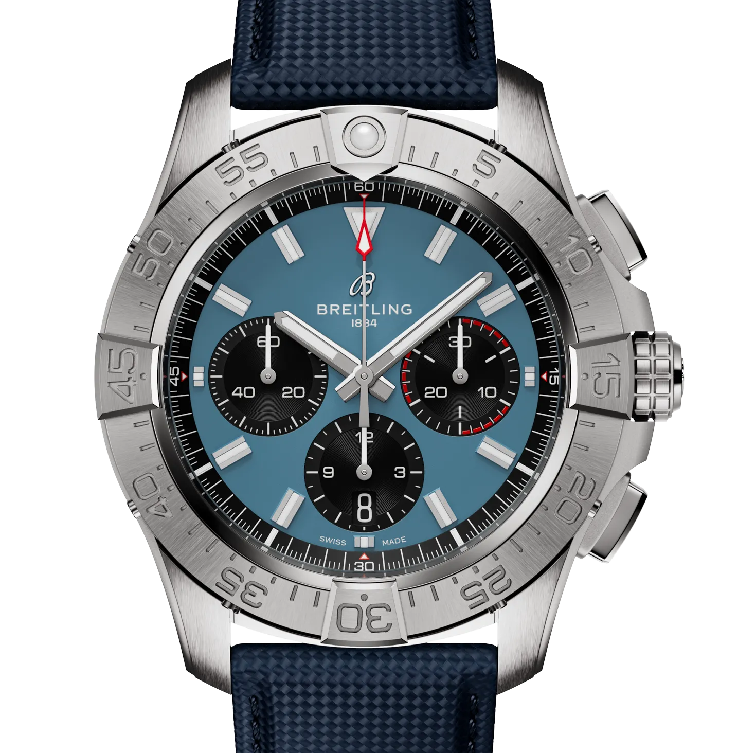 Breitling Avenger B01 Chronograph 44mm Watch with Blue Strap