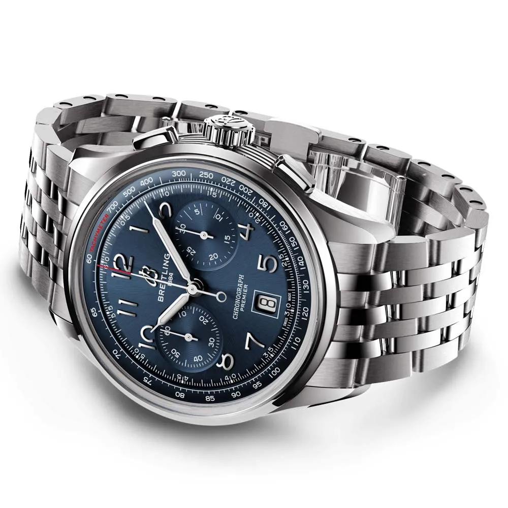 Breitling Premier B01 Chronograph 42mm Blue Dial Automatic Gents Watch AB0145171C1A1