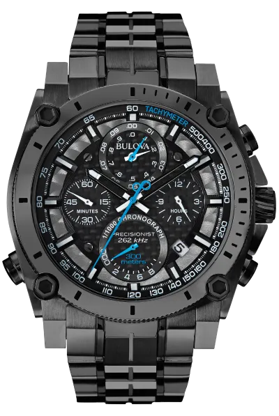 Bulova Precisionist Stainless Black and Blue Tone 98B229