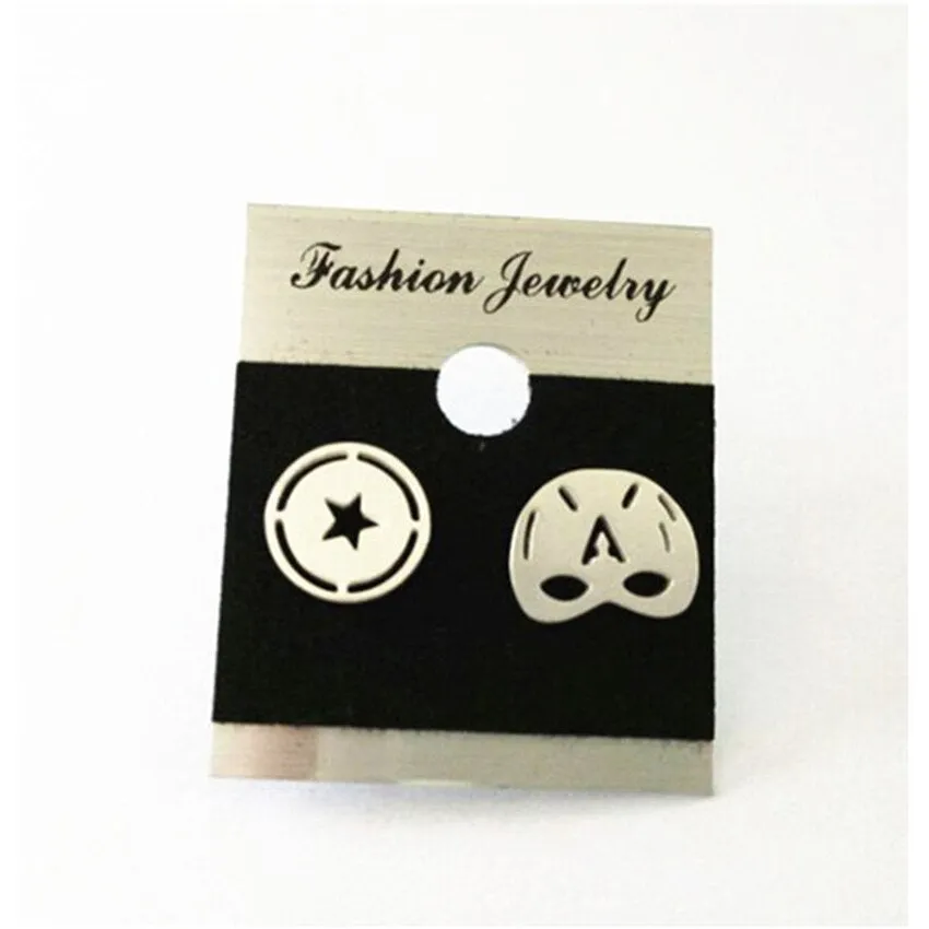 Captain America Mask Shield Logo Combination Stud