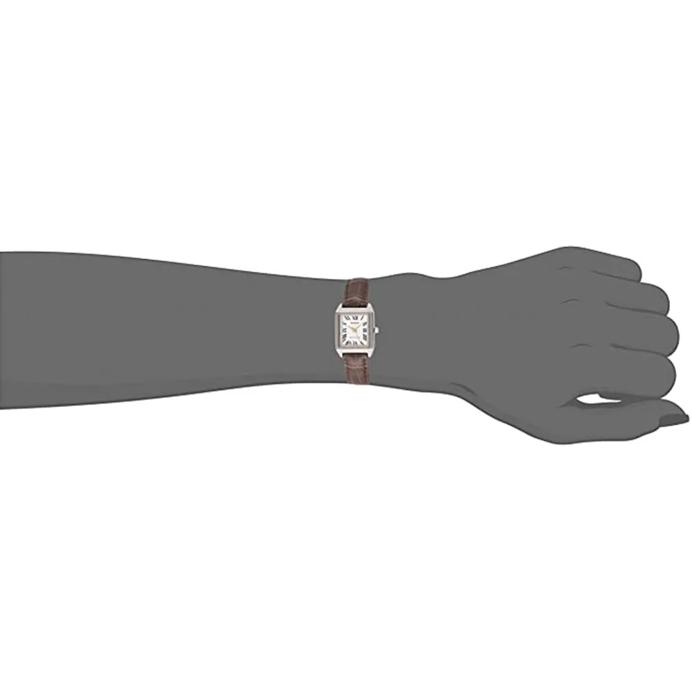 Casio Women's White Dial Brown Leather Band Japanese Quartz Watch - LTP-V007L-7B2UDF