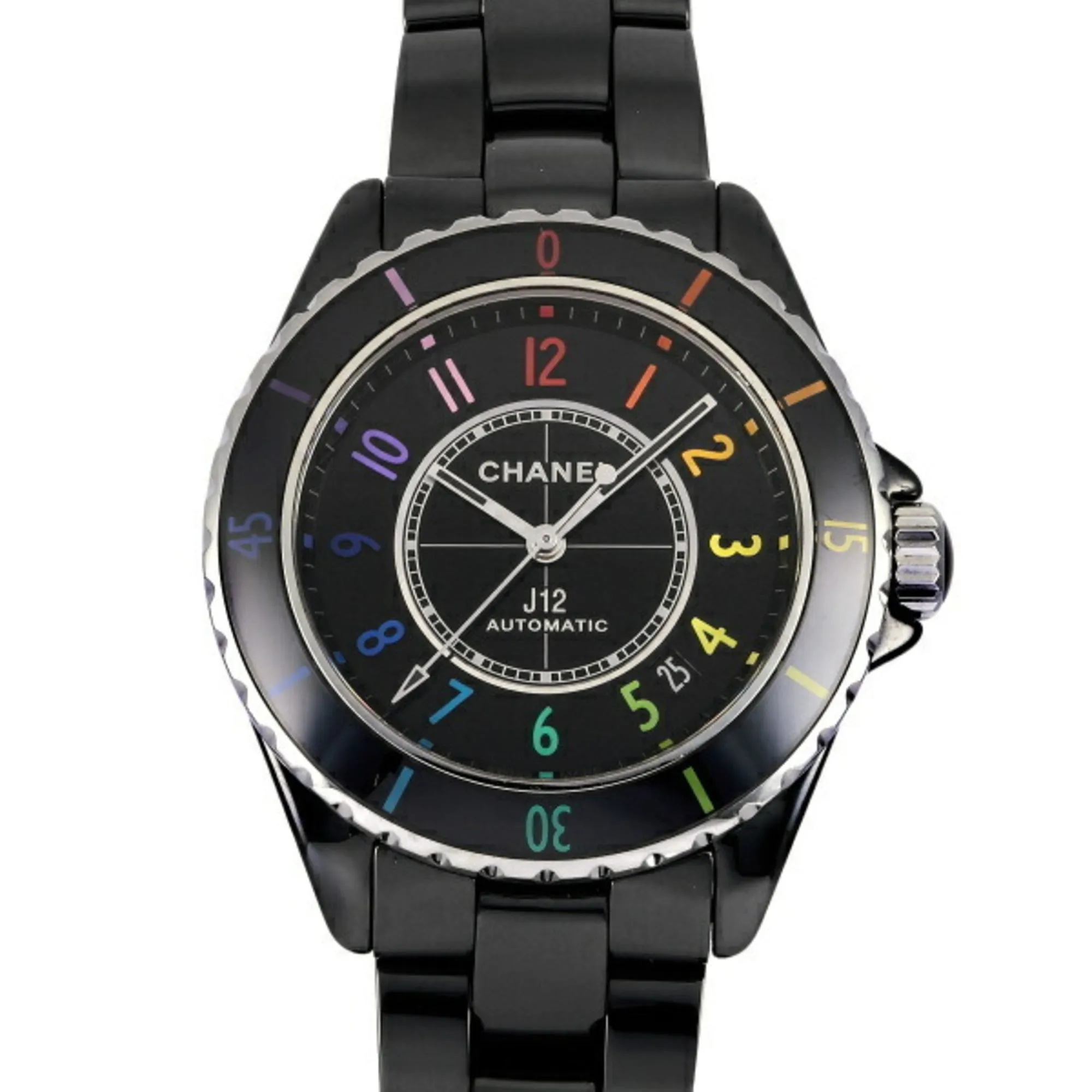 Chanel J12 Electro 38 World Limited 1255 H7122 Black Dial Watch Men's