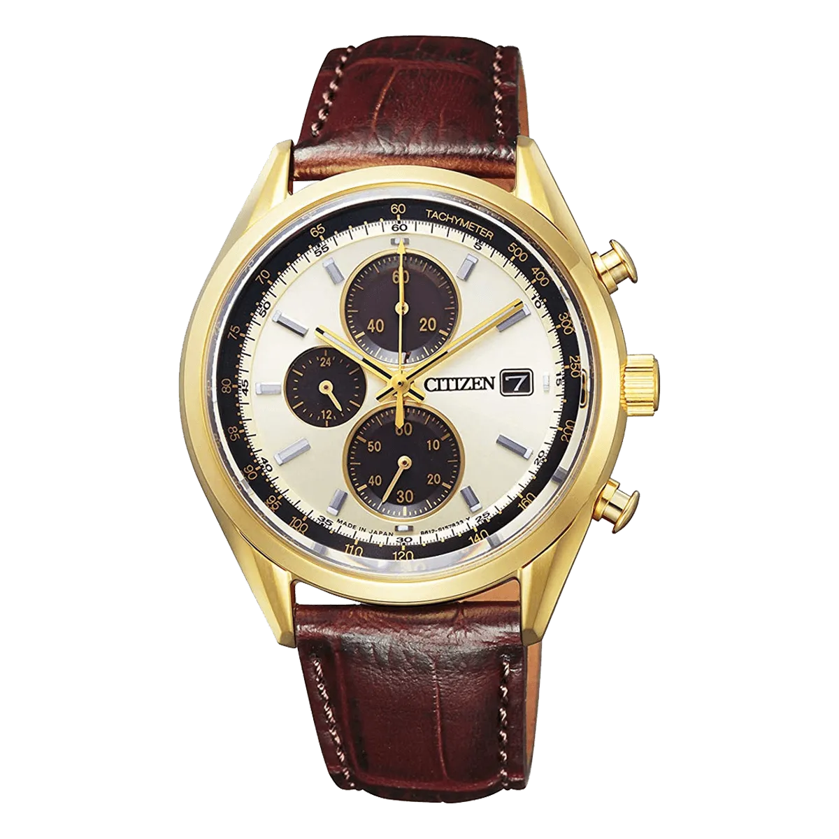 Citizen Eco Drive Leather Ivory Dial Watch CA0452-01P