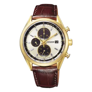 Citizen Eco Drive Leather Ivory Dial Watch CA0452-01P