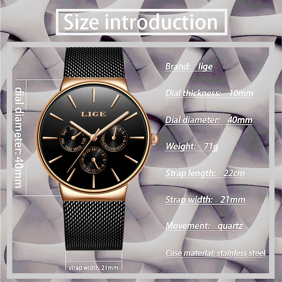 Classic Women Rose Gold Top Brand Luxury Laides Dress Business Fashion Casual Waterproof Watches