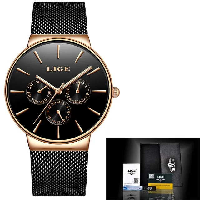 Classic Women Rose Gold Top Brand Luxury Laides Dress Business Fashion Casual Waterproof Watches